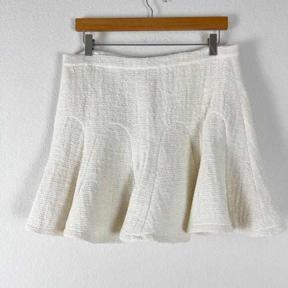 Derek Lam 10 Crosby Mini Skirt Womens 8 Ivory Cream Tweed Fit and Flare Classic - Picture 7 of 10